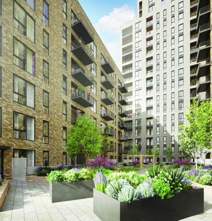 Colindale_Block D Courtyard_CGI_HR